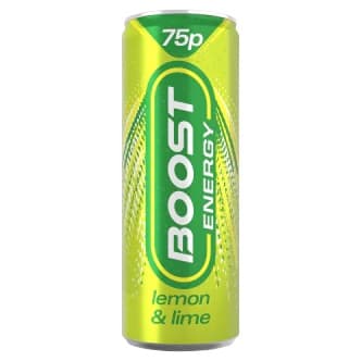 BOOST ENERGY DRINK LEMON/LIME CAN 250ML(0.75PM)