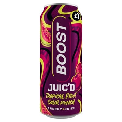BOOST JUICD TROPIC. FRUIT SOUR PUNCH 500ML(CAN)£1