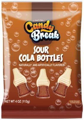 AMERICAN CANDY BREAK SOUR COLA BOTTLES 113GR