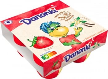 DANONKI TRUSKAWKA WANILIOWYM 4x90G