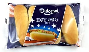 USA-DULCESOL HOT DOG BUNS 4PCS 250G (RRP £1.59) 