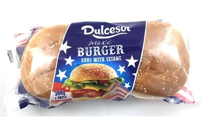 USA-DULCESOL MAXI BURGER SESAME 4PCS (RRP£1.59) 