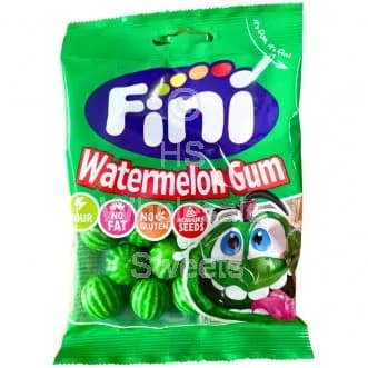 FINI HALAL WATERMELON BUBBLE CHEWING GUM 12X75GR #