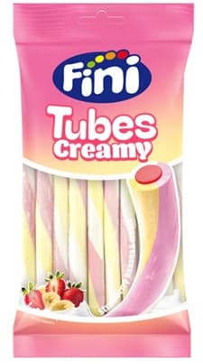 FINI TUBES CREAMY STRAWBERRY BANANA & CREAM 80GR