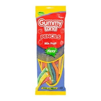 GUMMY LAND FIZZY FRUIT MIX PENCILS 80GR