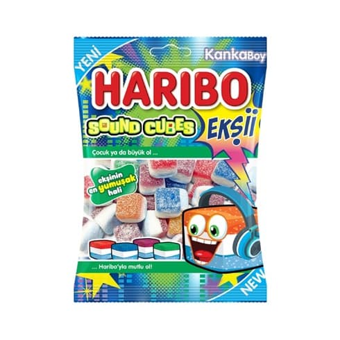 HARIBO EKSII (FIZZY) SOUND CUBES 70GR