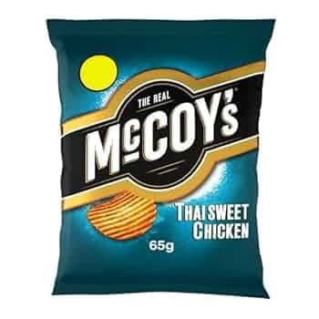McCOYS THAI SWEET CHICKEN CRISPS 65GR £1.25 PM