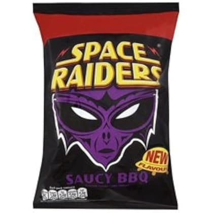 SPACE RAIDERS BEEF FLAVOUR CORN SNACK 70GR £1.25 P