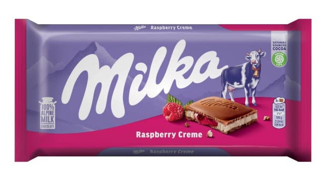MILKA CHOCOLATE RASPBERRY 100G