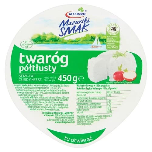 MLEKPOL TWAROG POLTLUSTY BIG (GREEN) 450G