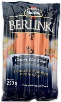 MORLINY BERLINKI SAUSAGES 250G