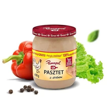 PAMAPOL PASZTET DROBIOWY 490GR CHICKEN