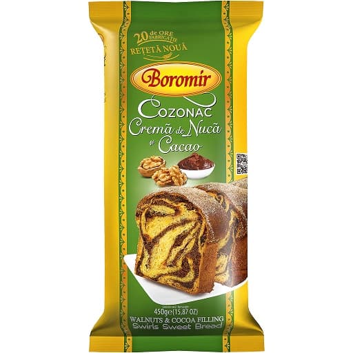 BOROMIR COZONAC CREMA NUCA CACAO 450G