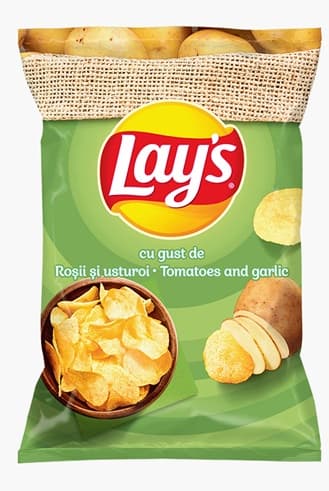 ROMANIAN LAYS CHIPS TOMATO & GARLIC 125GR