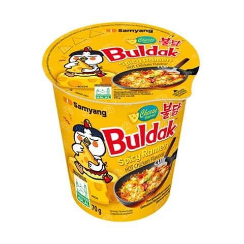 BULDAK SPICY RAMEN CHEESE NOODLES 70GR (CUPS)