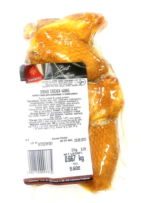SOKOLOW SMOKED CHICKEN WINGS KG