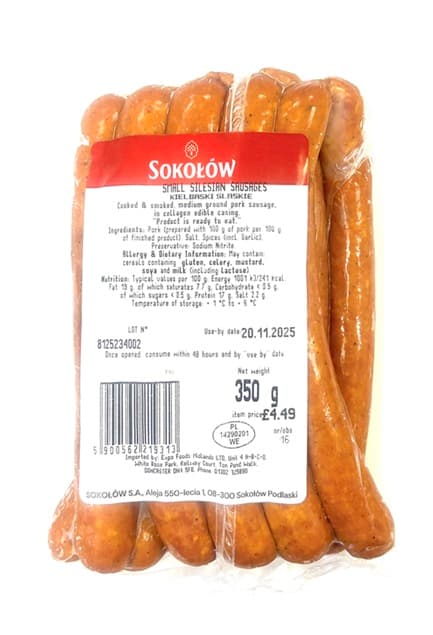 SOKOLOW SMALL SILESIAN SAUSAGE 350G