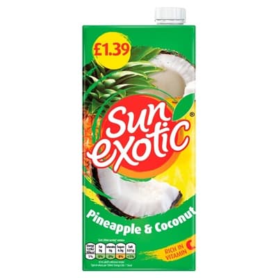 SUN EXOTIC PINEAPPLE&COCONUT 1LT(CARTON) (£1.39)