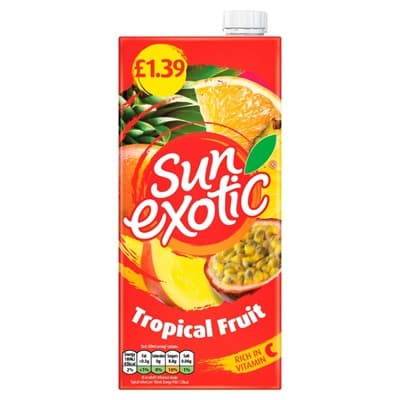 SUN EXOTIC TROPICAL FRUIT 1LT(CARTON)(£1.39 PM)