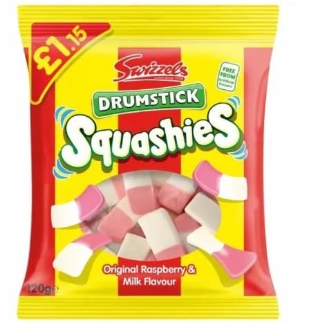 SWIZZELS SQUASHIES ORIGINAL RASPBERRY & MILK 120G