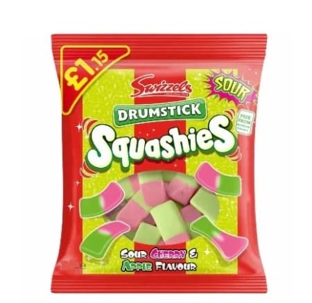 SWIZZELS SQUASHIES SOUR CHERRY & APPLE 120GR