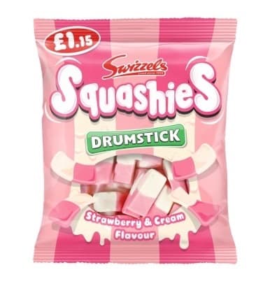 SWIZZELS SQUASHIES STRAWBERRY & CREAM 120GR