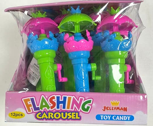 JM FLASHING CAROUSEL TOY CANDY 5GR