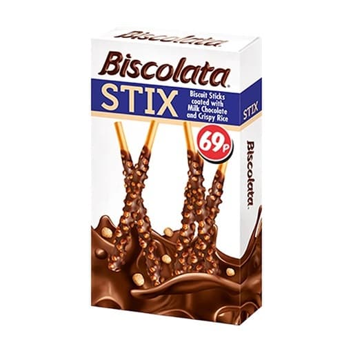 BISCOLATA BISCUIT STICKS MILK CHOC CRISPY RICE 34G