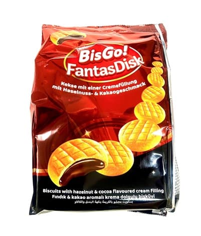 BISGO! BISCUITS HAZELNUT&COCOA CREAM FILLING 150GR