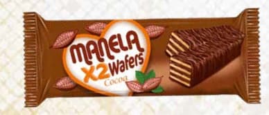 MANELA X2 WAFERS COCOA CREAM 25GR 4 FOR £0.99 PM