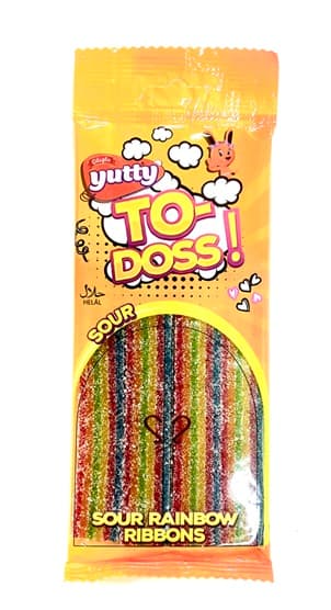 YUTTY TO-DOSS SOUR RAINBOW RIBBONS 80GR