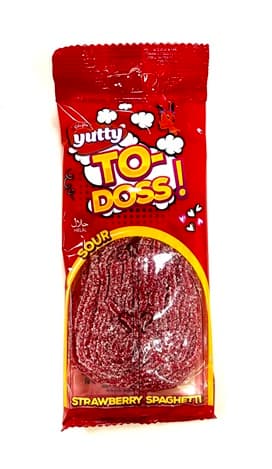 YUTTY TO-DOSS SOUR STRAWBERRY SPAGHETTI 80GR
