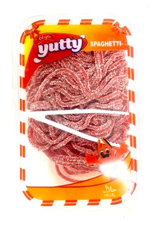 YUTTY SPAGHETTI EKSI CILEK (SOUR STRAWBERRY) 225GR